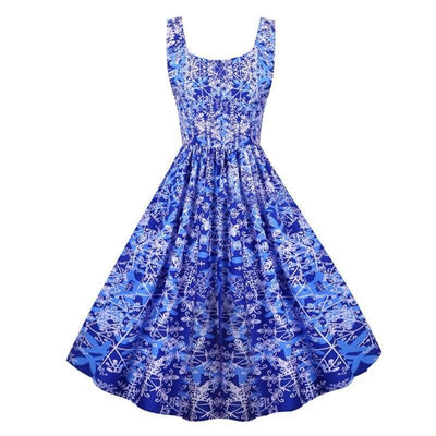 Blue Vintage Christmas Dress