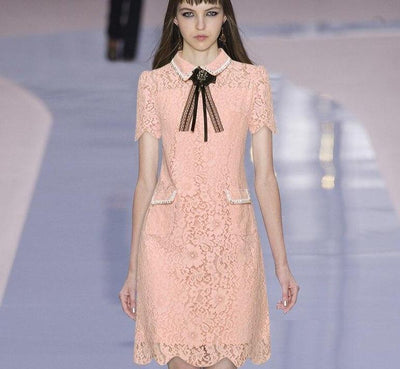 Pink Lace Vintage Dress