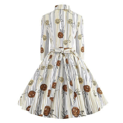 Vintage Dress Drawing Long Sleeves