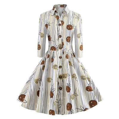 Vintage Dress Drawing Long Sleeves