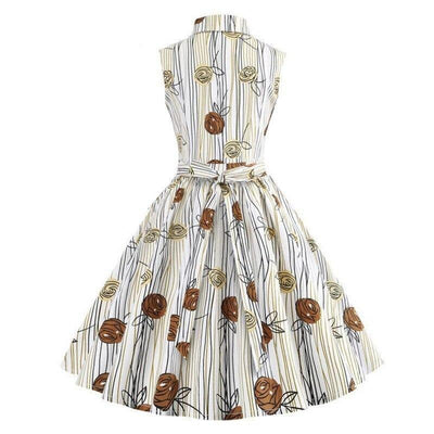 Sleeveless Drawing Vintage Dress