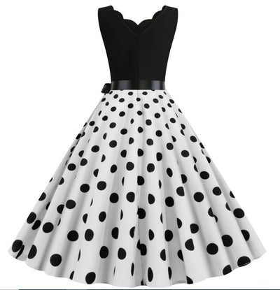 Women's Black And White Vintage Dress
