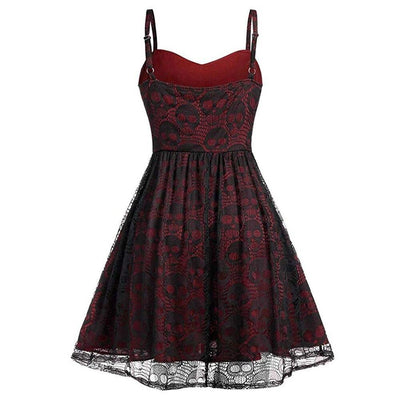 Burgundy Gothic Vintage Dress