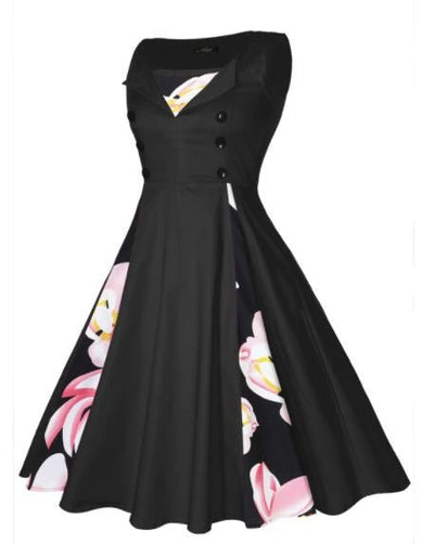 Plus Size 50s Floral Vintage Dress