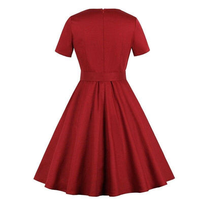 Audrey Hepburn 60s Dress Burgundy