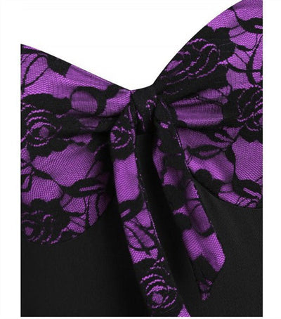 Purple Plus Size Sexy Vintage Dress