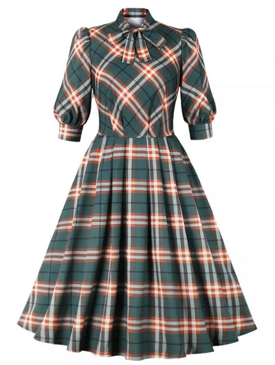 Checked Winter Vintage Dress