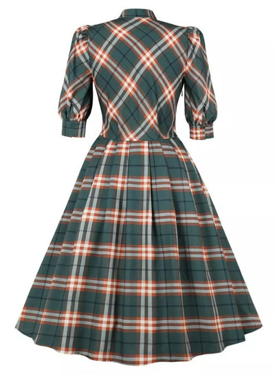 Checked Winter Vintage Dress