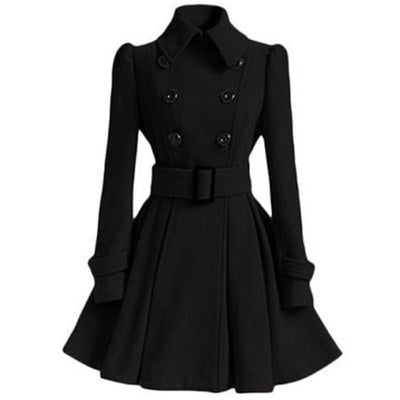 Black Wool Winter Vintage Dress