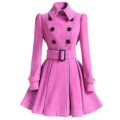 Pink Wool Winter Vintage Dress