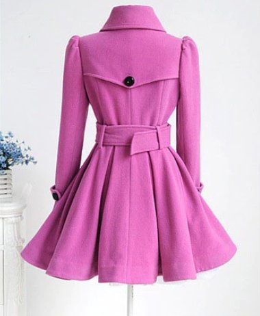 Pink Wool Winter Vintage Dress
