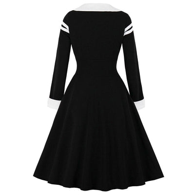 Winter Vintage Dress Black