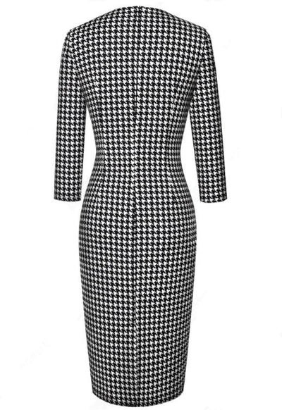 Black And White Winter Vintage Dress