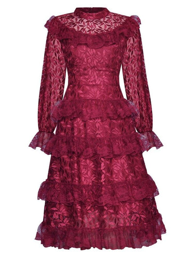 Burgundy Vintage Wedding Guest Dress