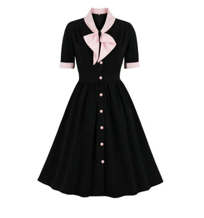Black Checkers Vintage Dress
