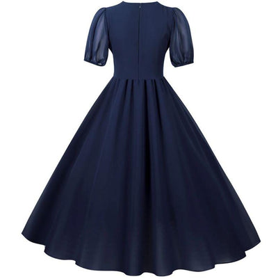 Blue Vintage 50s Long Dress
