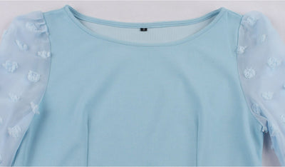 Blue Boho Long Vintage Dress