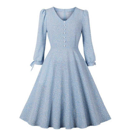 Floral Boho Long Vintage Dress