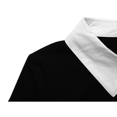 Black Vintage Dress With White Collar
