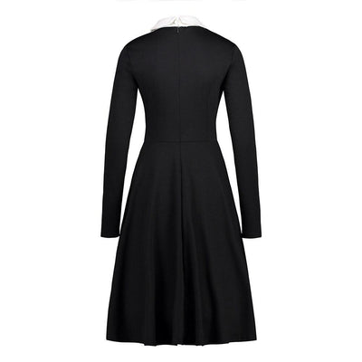 Black Vintage Dress With White Collar
