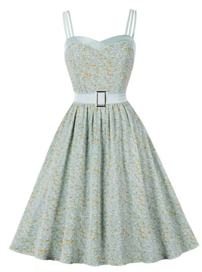 Floral Print Vintage Pin Up Dress