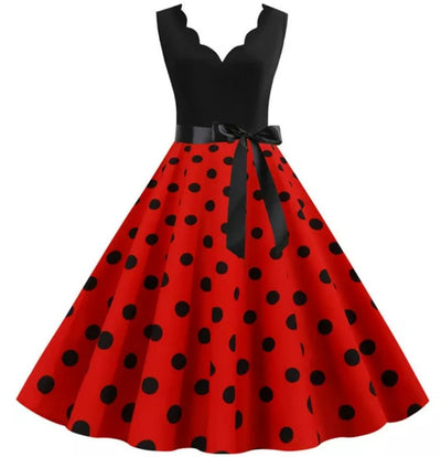 Vintage Dress Pin Up Black Dots