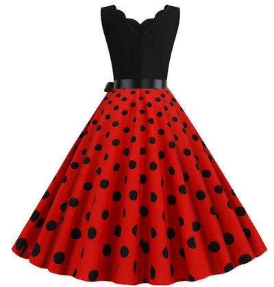 Vintage Dress Pin Up Black Dots