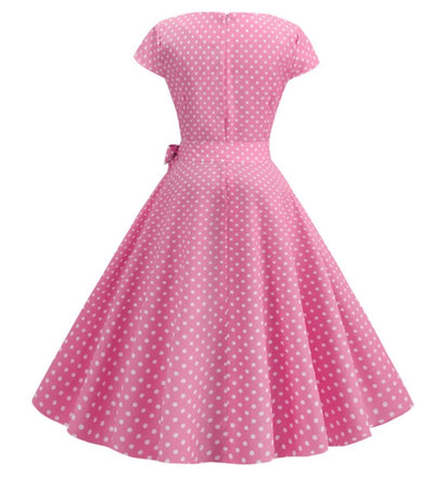 Pink Polka Dot Pin Up Vintage Dress