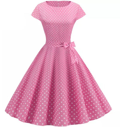 Pink Polka Dot Pin Up Vintage Dress