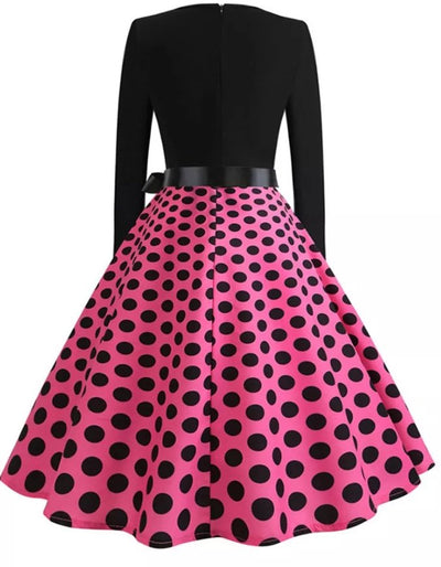 Pin Up Pink Dots Vintage Dress