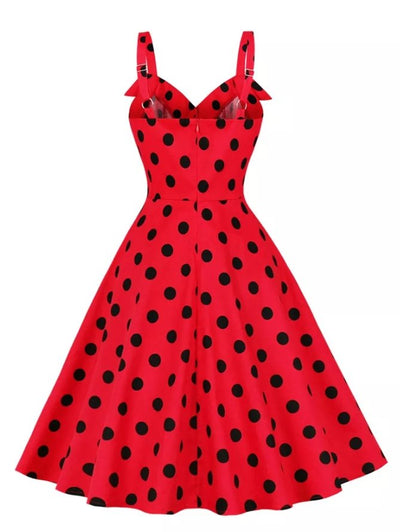 Vintage Pin Up Red Polka Dot Dress