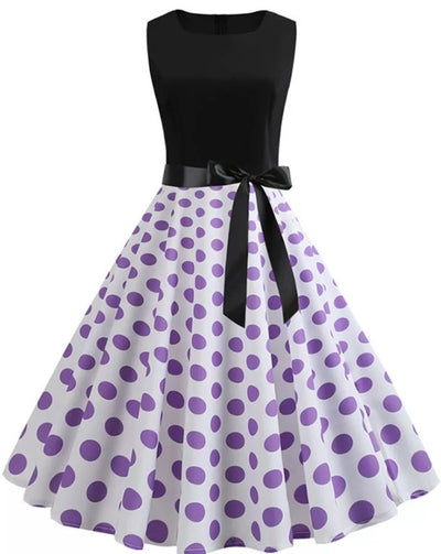 Polka Dot Purple Pin Up Vintage Dress