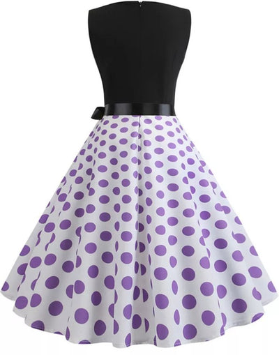 Polka Dot Purple Pin Up Vintage Dress