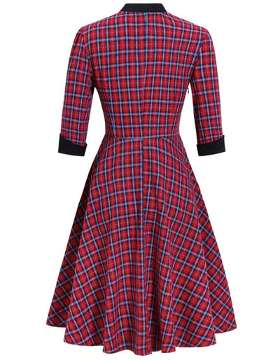 Red Plaid Vintage Dress