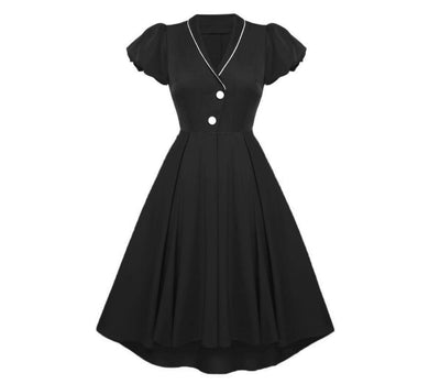 Vintage Preppy Dress Black