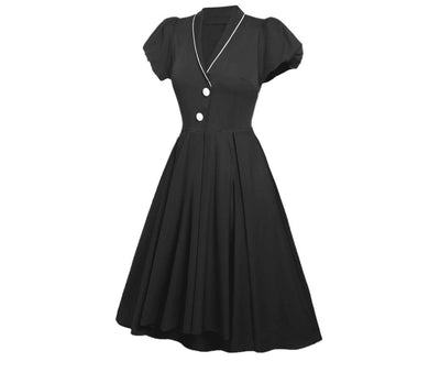 Vintage Preppy Dress Black