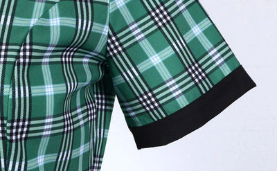 Green And Black Striped Vintage Dress