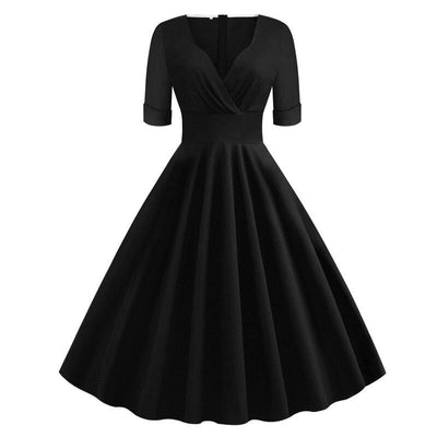 Vintage 50s Rockabilly Dress Black
