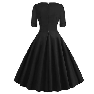 Vintage 50s Rockabilly Dress Black