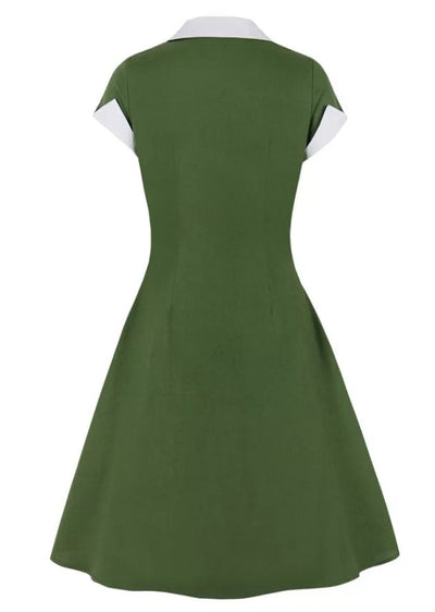 Vintage 50s Rockabilly Dress Green