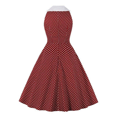 Burgundy Cotton Vintage Rockabilly Dress
