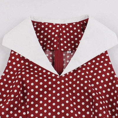 Burgundy Cotton Vintage Rockabilly Dress