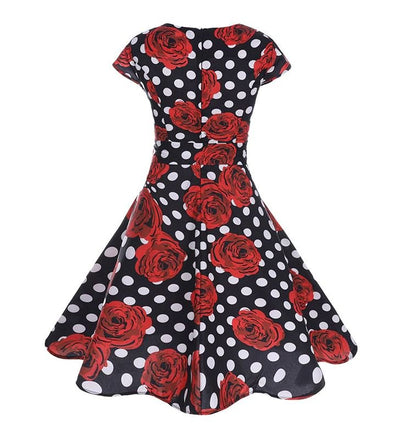 Black Red Romantic Vintage Dress