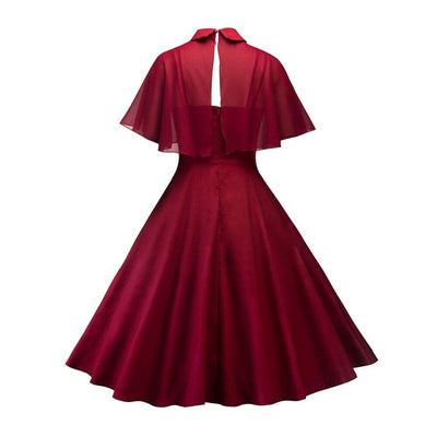 Red Vintage Dress With Veil