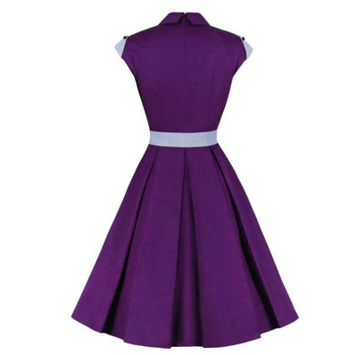 Vintage Sexy Purple Shirt Dress