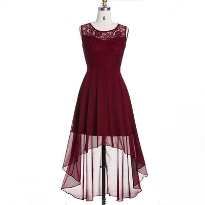 Burgundy Vintage Chic Evening Dress