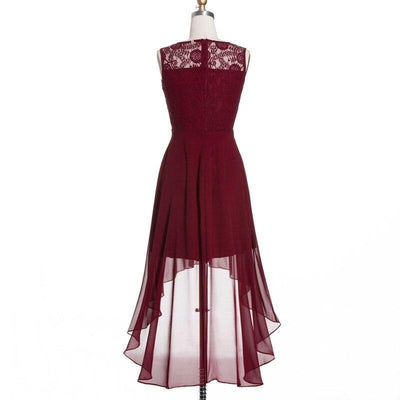 Burgundy Vintage Chic Evening Dress