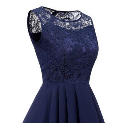 Vintage Navy Chic Evening Dress