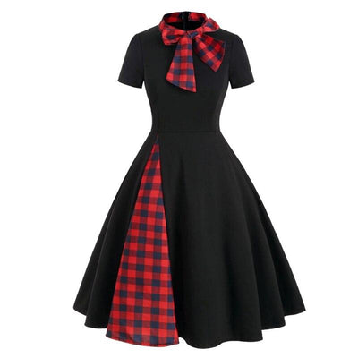 Black Tartan Vintage Dress