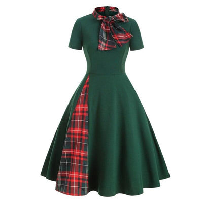 Green Tartan Vintage Dress